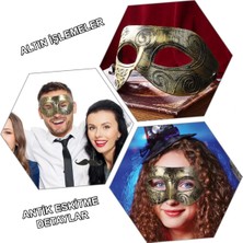 Similar Altın Eskitme Yüz Maskesi - Antik Tarz Balo Maskesi