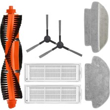 Royal Rain Store Mop Pro-Vacuum Mop P STYTJ02YM Model Uyumlu Hepa Filtre,fırça,mop Paspas Yedek Parça Yenileme Seti-Siyah 7 Parça