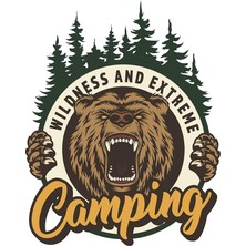 Royal Rain Store Road Camping Off Road Kamp Sticker Ayı Bear Sticker 10 x 8 cm