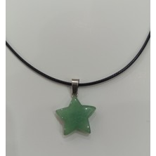 SolidBakkal Doğal Taş Aventurin Siyah Ipli Yıldız Şeklinde Kolye