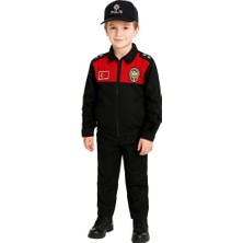 Işık Unisex Çocuk Polis Kıyafeti (Şapka, Gömlek, Pantolon Takımı) Yunus 0-1 Yaş