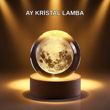 Similar USB Işıklı Ay Kristal Küre 3D Oyma Tasarım Ahşap Standlı Gece Lambası