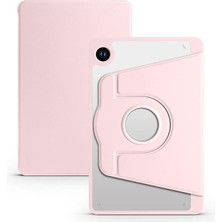 Royal Rain Store Galaxy Tab A9 Kılıf Silikon Kapaklı Stand Olabilen Kamera Lens Korumalı Kalem Bölmeli Kapak Pembe