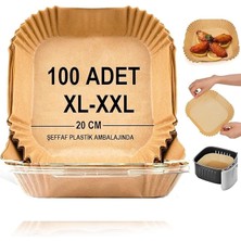 Royal Rain Store Pişirme Kağıdı,xl-Xxl Büyük Boy, Kare, 100 Adet Hava Fritöz Parşömen Fırın Kağıdı Tek Kullanımlık Kağıt Fırın Fritöz Pişirme Kızartma Tavası Için Uygun 20CM