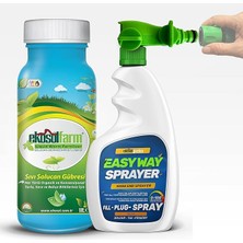 Royal Rain Store Easy Way Hortum Ucu Sprayer + 1 Litre Ekosolfarm Sıvı Solucan Gübresi - Çim ve Tüm Bahçe Bitkileri Için Hortum Ucu Sıvı Gübreleme Aparatı