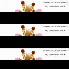 Similar Zürafa Kosümü Aksesuar Seti 3 Lü - Taç Papyon Kuyruk