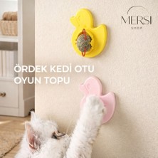 Mersi Shop Ördek Şekilli Kedi Otu Oyuncak – Duvara Yapışan Catnip Kedi Oyuncağı Oyun Topu