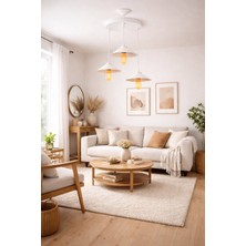 Osc Home Aydınlatma Tasarım Japon 3lü  Beyaz Avize