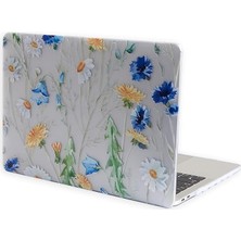 Royal Rain Store MacBook Air 13 Inç Kılıf A1369 A1466 Uyumlu Mat Tpu Sert Kapak Çiçek Desenli Uv Lazer Baskı Ince Hafif Koruma Darbe Emici Tasarım Sarı
