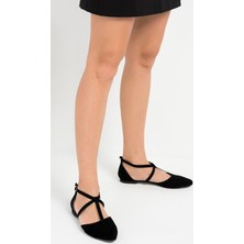 Fox Shoes Siyah Kadın Babet D726537302