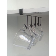 Royal Rain Store Içi Fincan Bardak Askısı Kupa Askısı Geçmeli Raf Altı Askı - Siyah