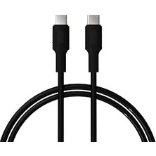 Royal Rain Store Type C-C Power Delivery Hızlı Şarj Kablosu, Siyah Kablo, Siyah/siyah Uçlar (150 Cm)