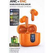 vooka 56 Dil Anlık Çeviri Özellikli Kablosuz Bluetooth Kulaklık, Anc Enc Gürültü Engelleme, LED Ekran