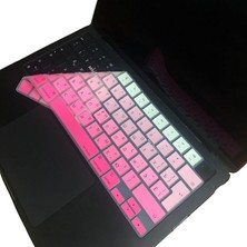 Royal Rain Store MacBook Air 13.6–15.3 ve Pro 14–16 Uyumlu Rusça Klavye Koruyucu Silikon Ince Hafif Gradient Kaplama Toz Sıvı Koruyucu Uk Ters L Enter M1–m5 Uyumlu Pembe