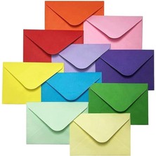 Royal Rain Store Adet, Renkli Zarf, 7x9 Cm, Renkli Mini Zarflar Karışık Renklerde, Kartvizit Zarfı