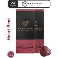 Kafeingo Heart Beat Kapsül Kahve 20’li – Nespresso Uyumlu, Orta Kavrum, Yoğun Gövde, Çikolata & Karamel Aroma %100 Arabica