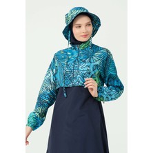 Alfasa 25344 Crop Görünümlü Şapkalı Tesettür Mayo