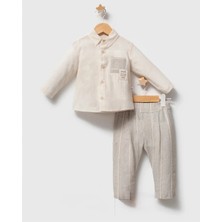 Queen Kids  Erkek Bebek Gömlekli  2'li Takım Gri