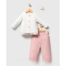 Queen Kids Kız Bebek Romantik  3'lü Takım Toz Pembe