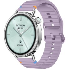 Sneezy Mi Watch S4 41MM Ile Uyumlu Dalga Desenli Tokalı Yumusaş Soft Silikon Kordon