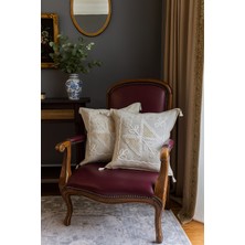 Lunga Vita (2 Adet) Buldan Işi Dokuma Kırlent Kılıfı %100 Pamuklu Güpürlü Dantelli 43X43