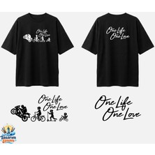 Tasarım Limanı One Life, One Love Oversize Unisex -Erkek Figürlü