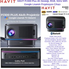 Havıt  4K Desteği, Rgb, 5ghz Wifi Google Lisanslı Projeksiyon Cihazı  + Xiaomi  Akıllı Saat Hediye