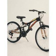 Salcano Hector 24 Jant 21 Vites Çift Amortisörlü Dağ Bisikleti Siyah Turuncu Sarı