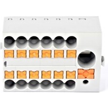 Molwex PMIT15-6-12X2.5-GY Push-In Bağlantılı Dağıtıcı Ünite Blok, 6mm² Giriş, 12*2.5mm² Çıkış, Gri Molwex 171 010