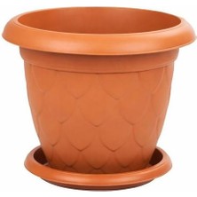 Omnipazar SO-D005 Damla Desen Tabaklı Saksı Takımı 3.4 Litre No:5