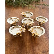 6'lı Papatya Desenli Gümüş Lokumluk ve Şekerlik Seti