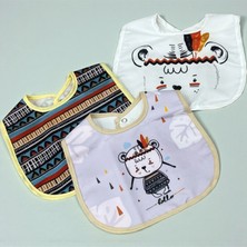 New World Baskılı Üçlü Mama Önlüğü - Lacivert - St Lacivert