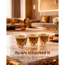 Zaytoon 12\'lı Arap Kahve Fincan Seti Filistin Kefiyesi Nakışlı Sarı ve Siyah 12 Parça T00003-02-02