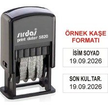 Sırdaş Kaşeciniz 5820 Isimli - Son Kullanma Tarihli Kaşe