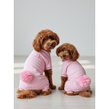 Kemique Tassel &  Rainbow Soft Pink Pamuklu Köpek Tulumu Pastel Pembe Pijama