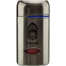 Lubinski Lion Kapaklı Delicili Tek Torch Puro Çakmağı Gunmetal