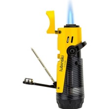 Lubinski Lion Iğneli + Delicili Tek Torch Puro Çakmağı Sarı