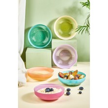 Renkli 6 Parça Cam Dondurma ve Meyve Kasesi Seti