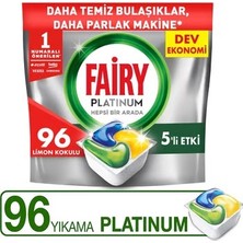 Şeylişeyler - Fairy Platinum Bulaşık Makinesi Kapsülü 96 Yıkama Limon Kokulu 3 Paket