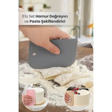 Orvila 3'lü Set Hamur Doğrayıcı ve Pasta Şekillendirici Kazıyıcı Set