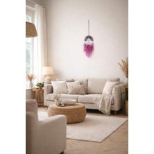 Incili Doğal Taşlı Düş Kapanı 60 cm – El Yapımı Dream Catcher Duvar Dekoru – Bohem Oda Süsü