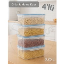 Jet's Home 4\'lü Vakumlu Saklama Kabı Seti Hava Almaz Bpa Free Kilitlenebilir gıda Erzak Kabı 3.25 l