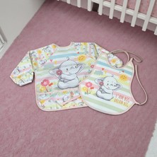 Malkoç Bebe Kollu ve Bağlamalı Ikili Mama Önlüğü Seti - Pudra - St Pudra