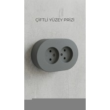 S'82 Antrasit Ikili Sıva Üstü Topraklı Priz - Modern ve Dayanıklı Elektrik Çözümü