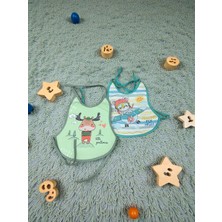 Malkoç Bebe Ikili Bağlamalı Mama Önlüğü Set - Yeşil - St Yeşil