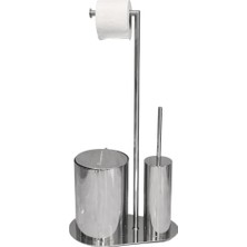 System Bathroom Accessories Banyo 3'lü Hareketli Wc Set Krom 71x33x21 cm