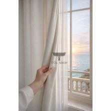 Tül Shop Ekru Saten Güneşlik Perde Tüm Tül Perdelere Uyumlu Kalın Dokulu Şık Tasarım Özel Ölçü