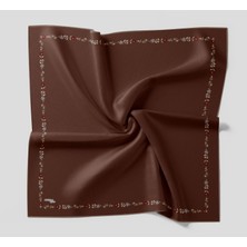 Bonjela Soft Eşarp Minimal Çiçek Desen Kahve
