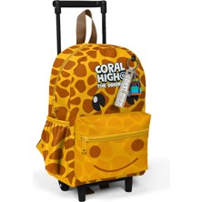 Coral High Minik Yuva Çekçekli Sırt Çantası Sarı Zürafa Desenli Iki Bölmeli 34025