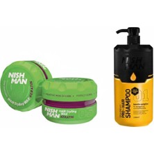 Nishman 05 Saç Şekillendirici Ultra Sert Parlak Wax 150 ml x 5 Adet/ + 1250 ml Tuzsuz Şampuan Hediye